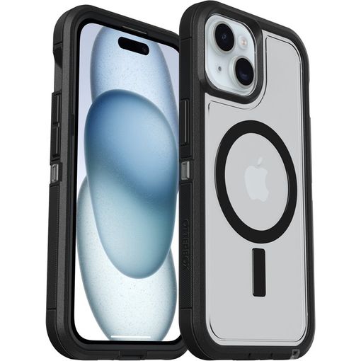 OtterBox Defender Series XT Clear Back Cover - MagSafe Compatible - Dark Side - for iPhone 13,14, 15, 16e - 77-98196