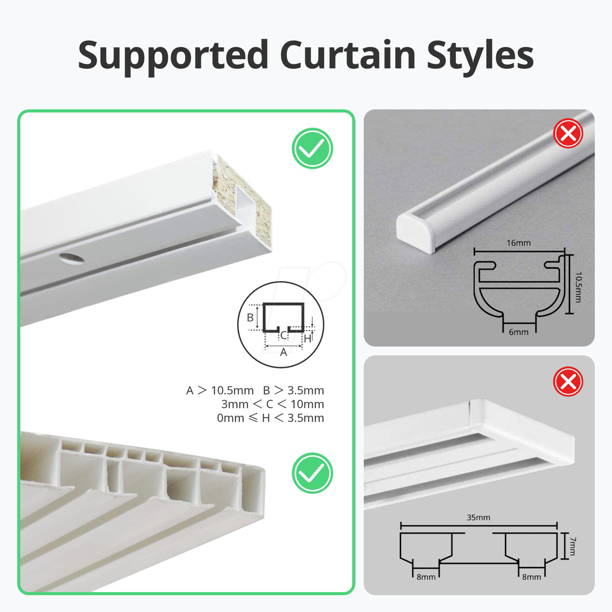 SwitchBot Curtain 3 - U-rail - Maximum Sliding Weight 15 kg - White - Rechargeable Battery W2400000