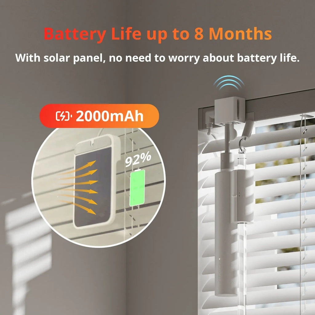 SwitchBot Blind Tilt Motor for Existing Blinds, Bluetooth Remote Control, Solar Powered (W2701600)