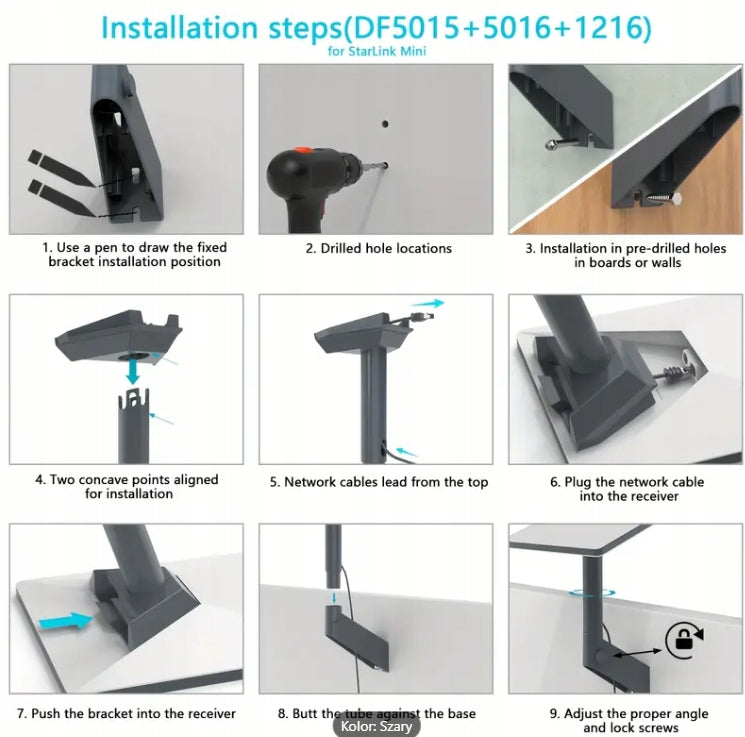 Starlink Wall Mount - Standard Kit V4 - Grey