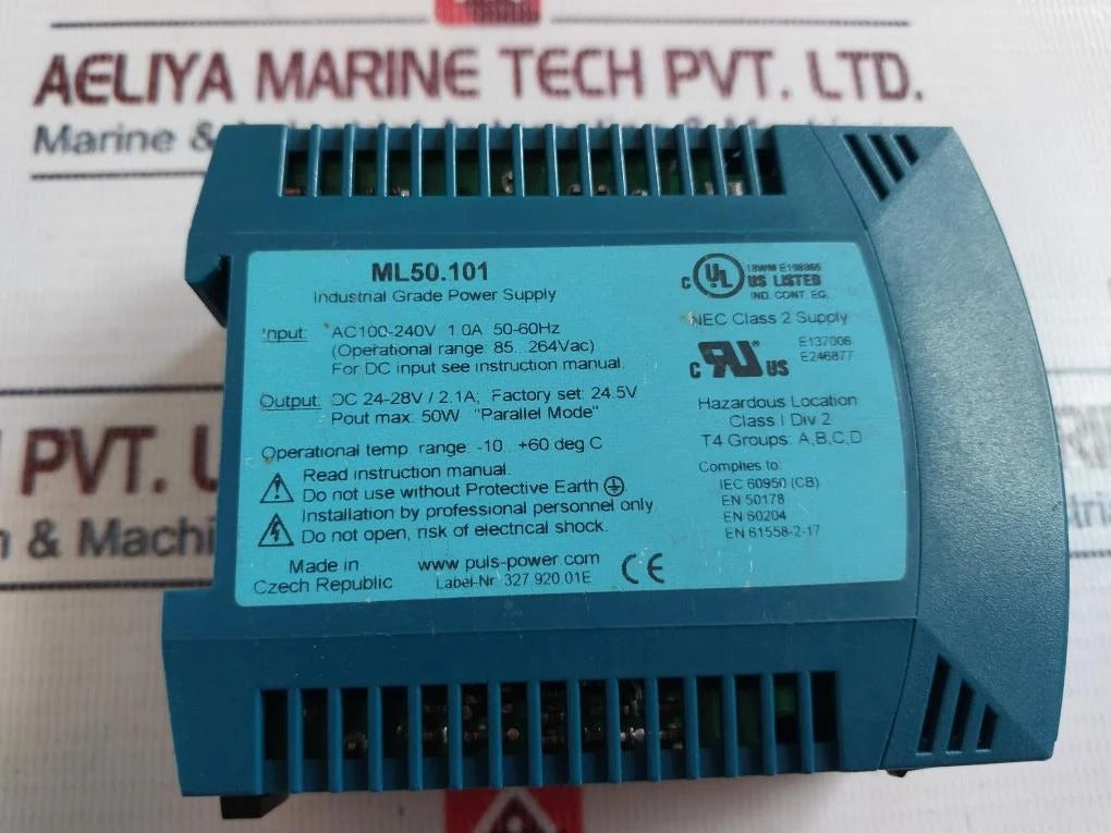 PULS 24V 2.1A 50W DIN Rail Power Supply (ML50.101)