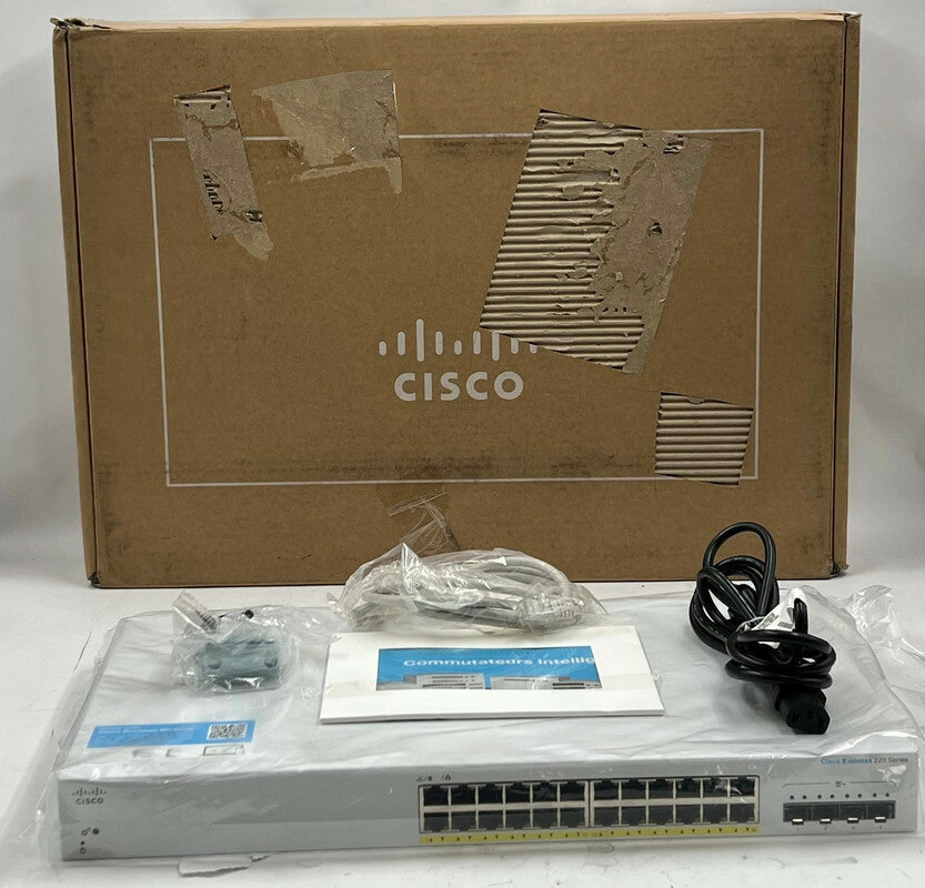 Cisco Business 220 Series CBS220-24P-4X - Smart Switch - 24 x 10/100/1000 (PoE+) + 4 x 10 Gigabit SFP+
