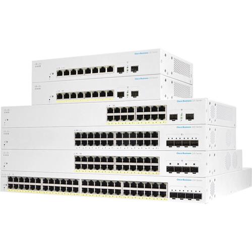 Cisco Business 220 Series CBS220-24P-4X - Smart Switch - 24 x 10/100/1000 (PoE+) + 4 x 10 Gigabit SFP+