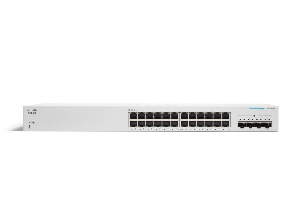 Cisco Business 220 Series CBS220-24T-4 G - Smart Switch - 24 x 10/100/1000 + 4 x Gigabit SFP