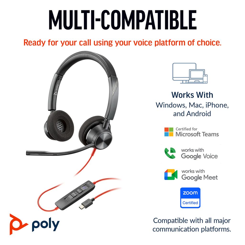 POLY Blackwire 3320 Headset Wired IT 31134322