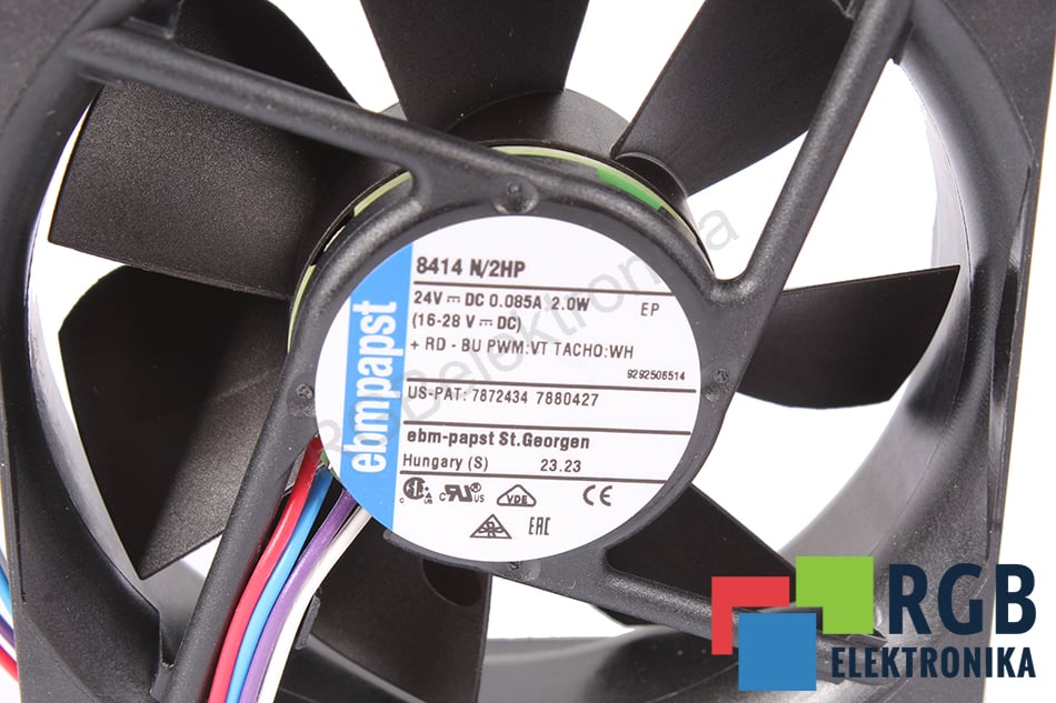 EBM Papst 8414N/2HP Axial Fan 24V 78 m³/h 80 x 80 x 25.4 mm