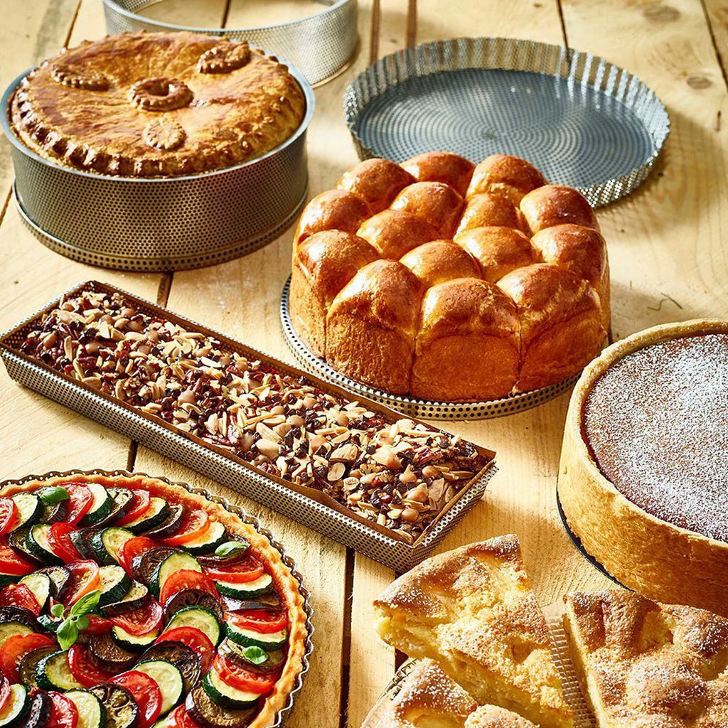 de BUYER Form RETT. FORATO Cake Tin 35x10.5 cm - Stainless Steel - with Baking Sheets 35X10.5X3.5cm DB3212-35