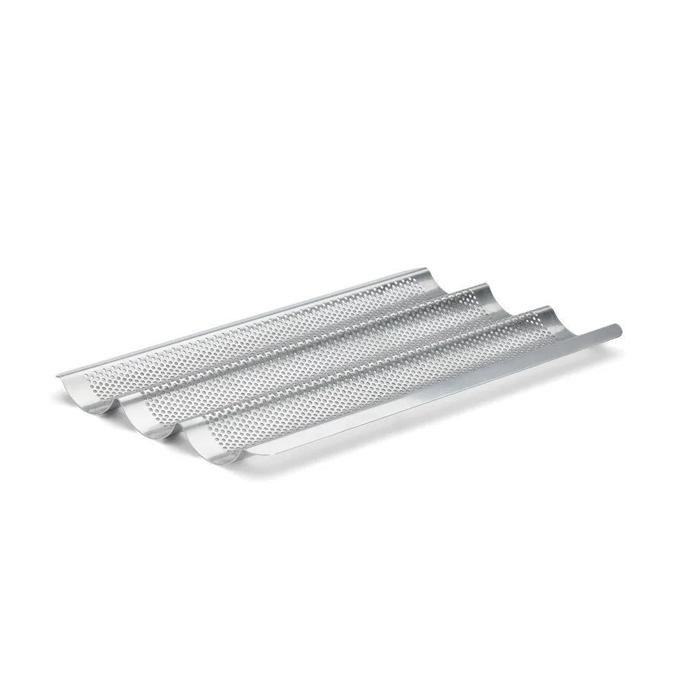 de BUYER Baking Tray for 3 Baguettes - Perforated - Inox DB3366-03