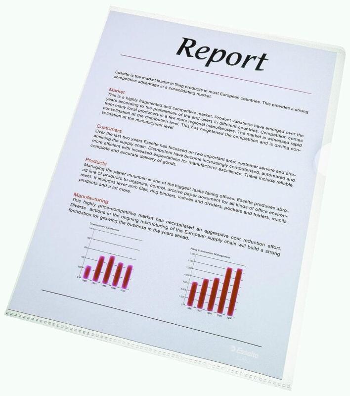 Esselte A4 Document Sleeve - PVC, Transparent, 0.200 mm - 1 Piece - 420104