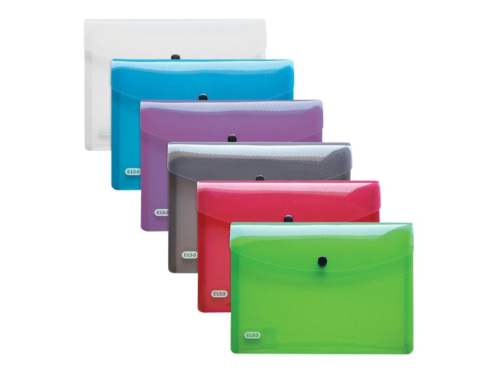 ELBA HAWAI Document Wallet - DIN A5 - PP - Assorted Colors - 30 Pieces