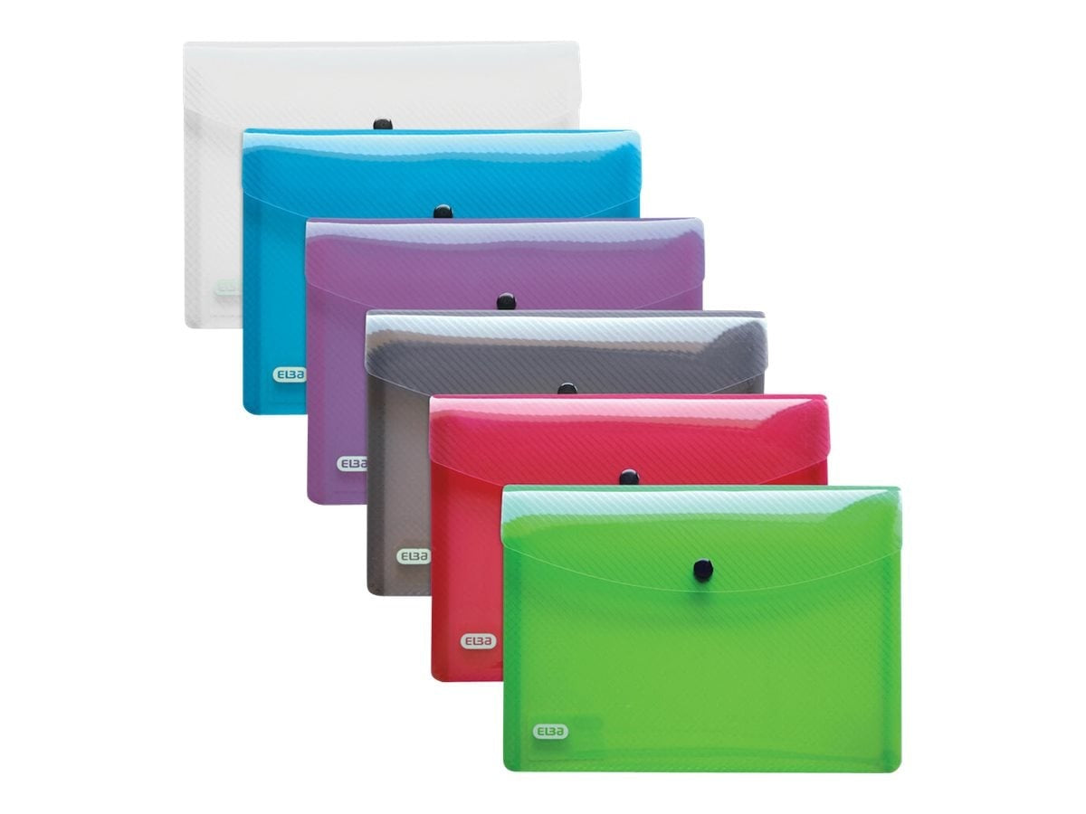 ELBA HAWAI Document Wallet - DIN A5 - PP - Assorted Colors - 30 Pieces