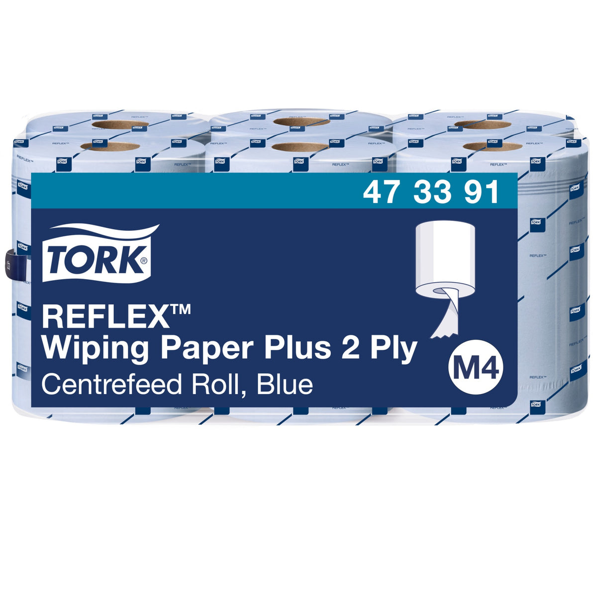 Tork Reflex Wiping Cloth 1-ply Blue 6 Rolls/Pack (473391)