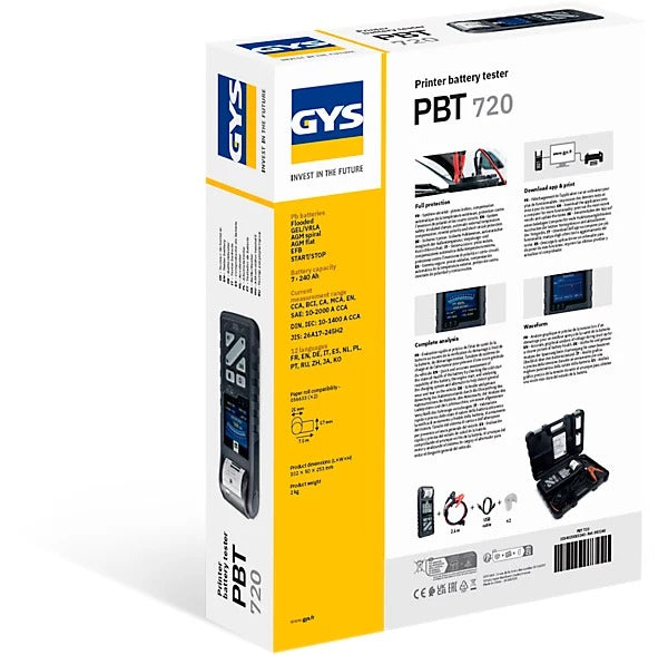 GYS PBT720 - Car Battery Tester - 26 cm x 10.5 cm x 5 mm - 083240