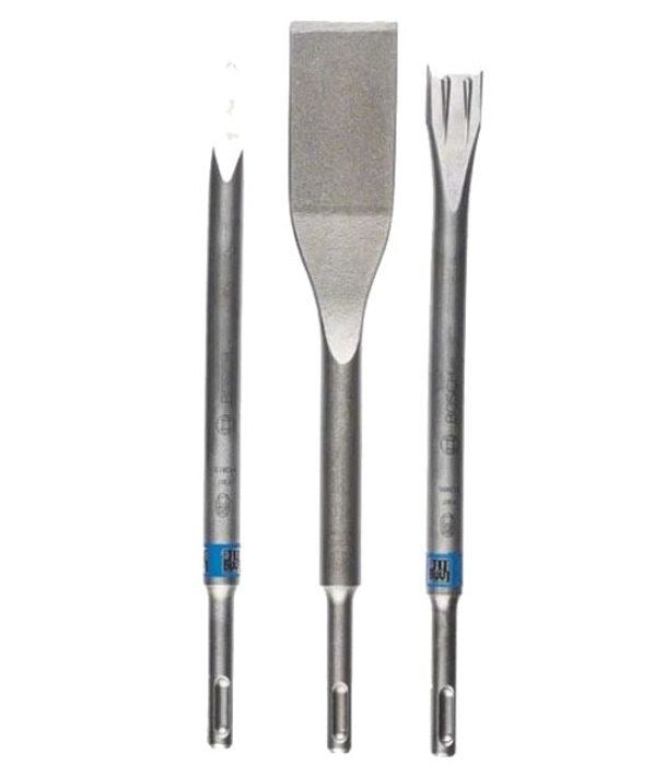 Bosch Chisel Set for Concrete, Tiles, Reinforced Concrete, Bricks - 3 Pieces - SDS-plus - Length: 260 mm, 250 mm (2607019159)