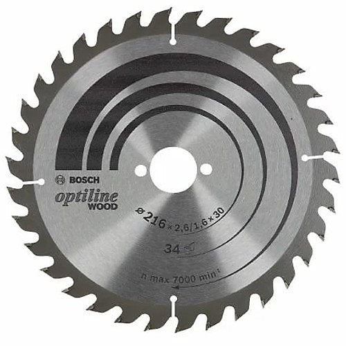 Optiline Circular Saw Blade 216 x 30 mm 34 Teeth (2608838409)