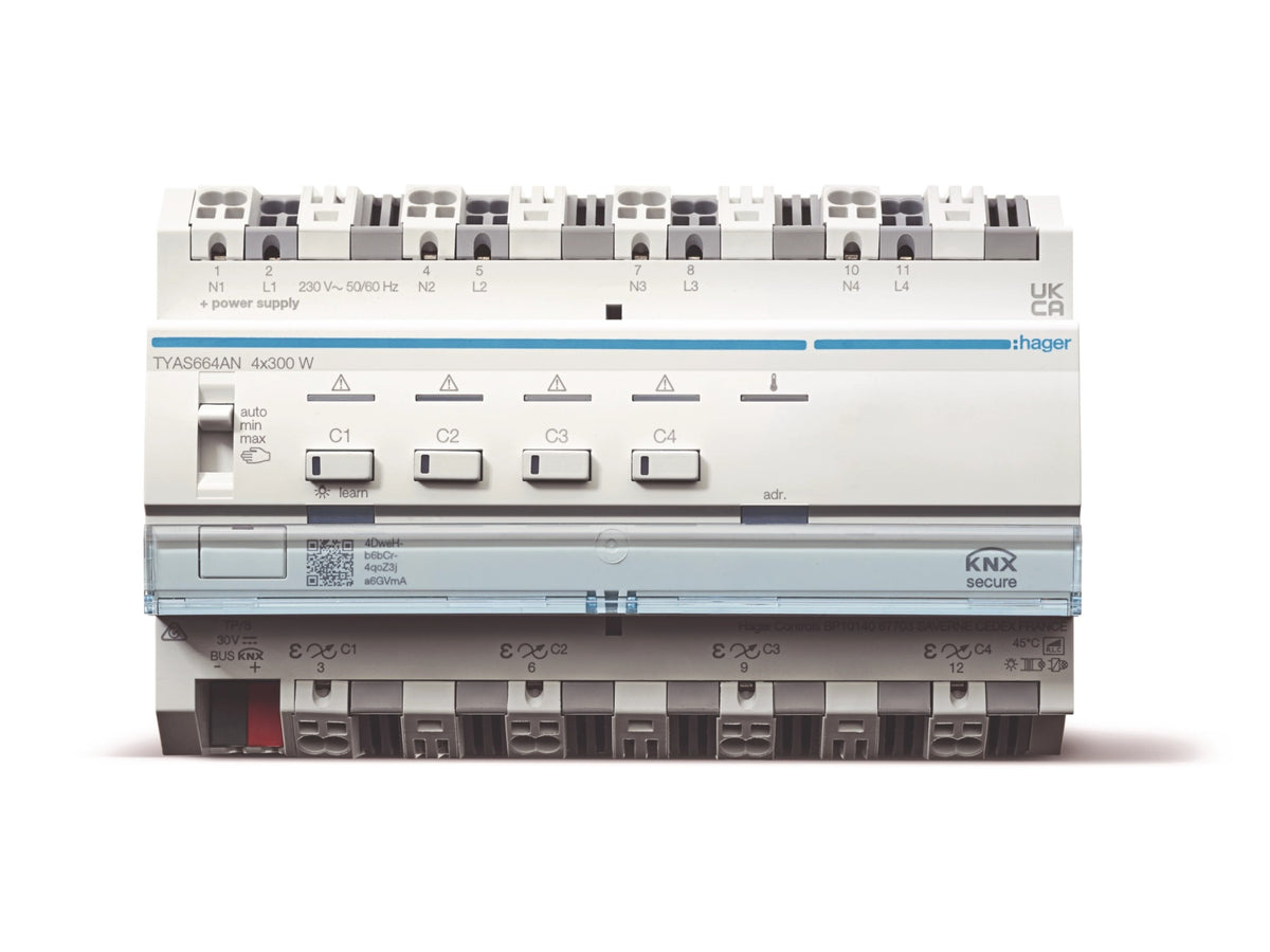 KNX TYAS664AN Secure 4x300W ESL/LED 4-Face Uni-Dimmator (TYAS664AN)