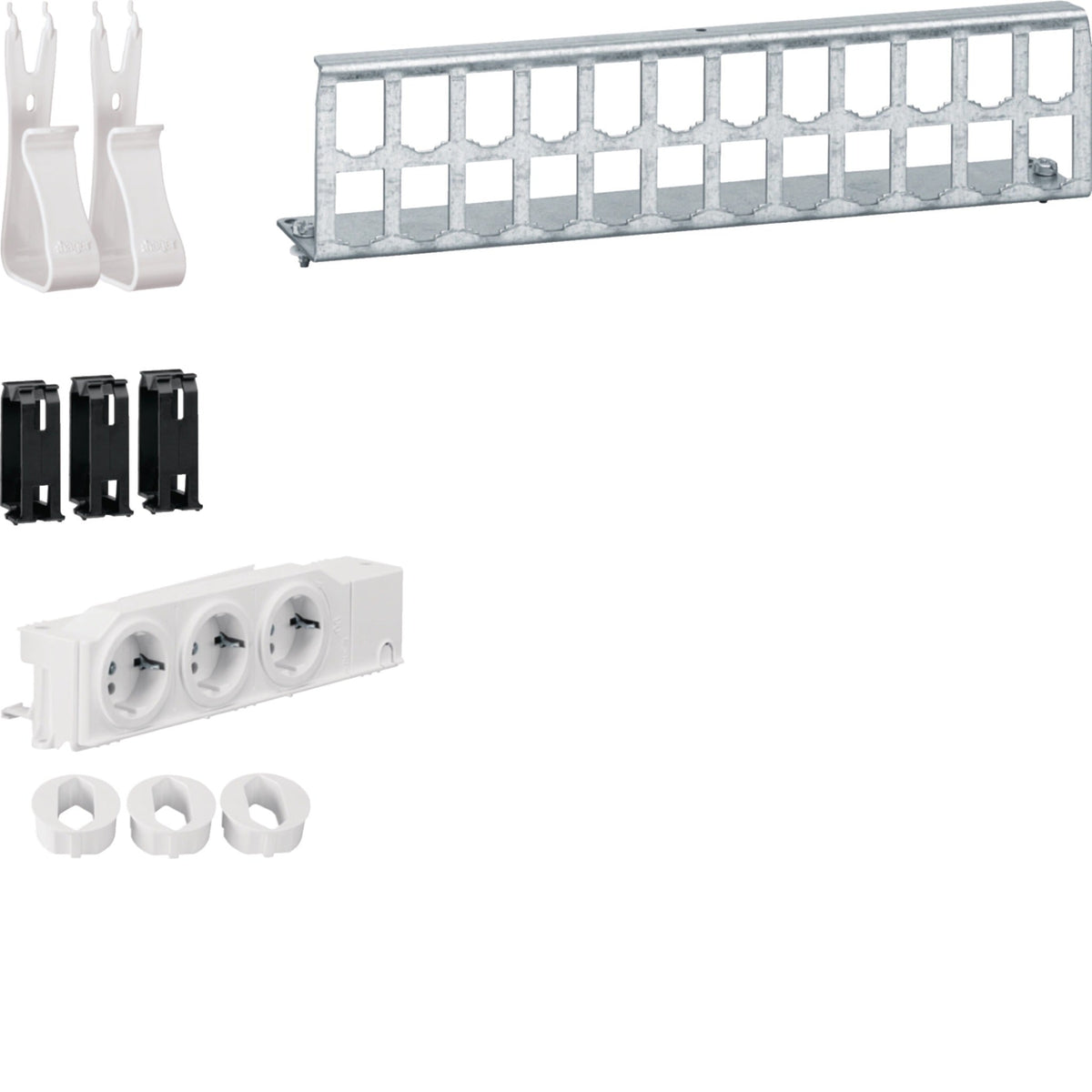HAGER UM00M4 Multimedia Kit with 3x Sockets (UM00M4)