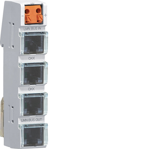 Hager LMN Module with 4xZZ12LMN04ARJ12 Sockets Active for Power Supply (ZZ12LMN04A)