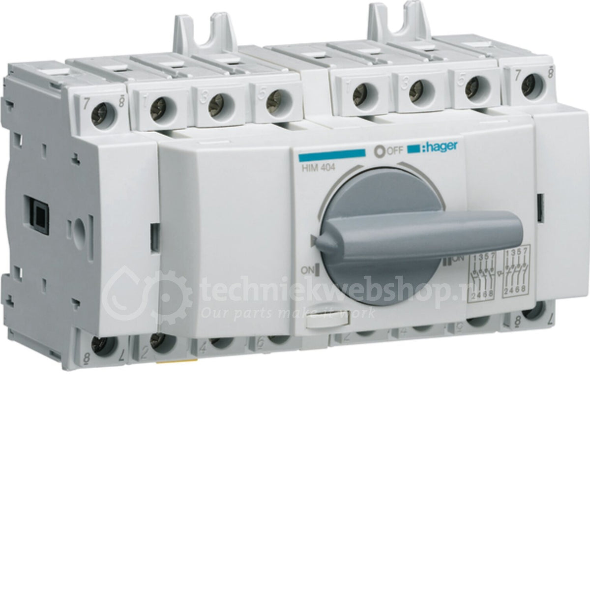 Hager Load Changeover Switch HIM404 - 4-Pole - 40A (HIM404)