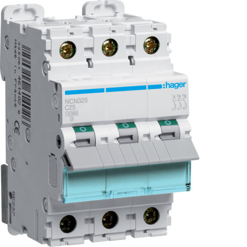 HAGER NCN325 LS Switch 3-Pole C-25A 10kA 3 M