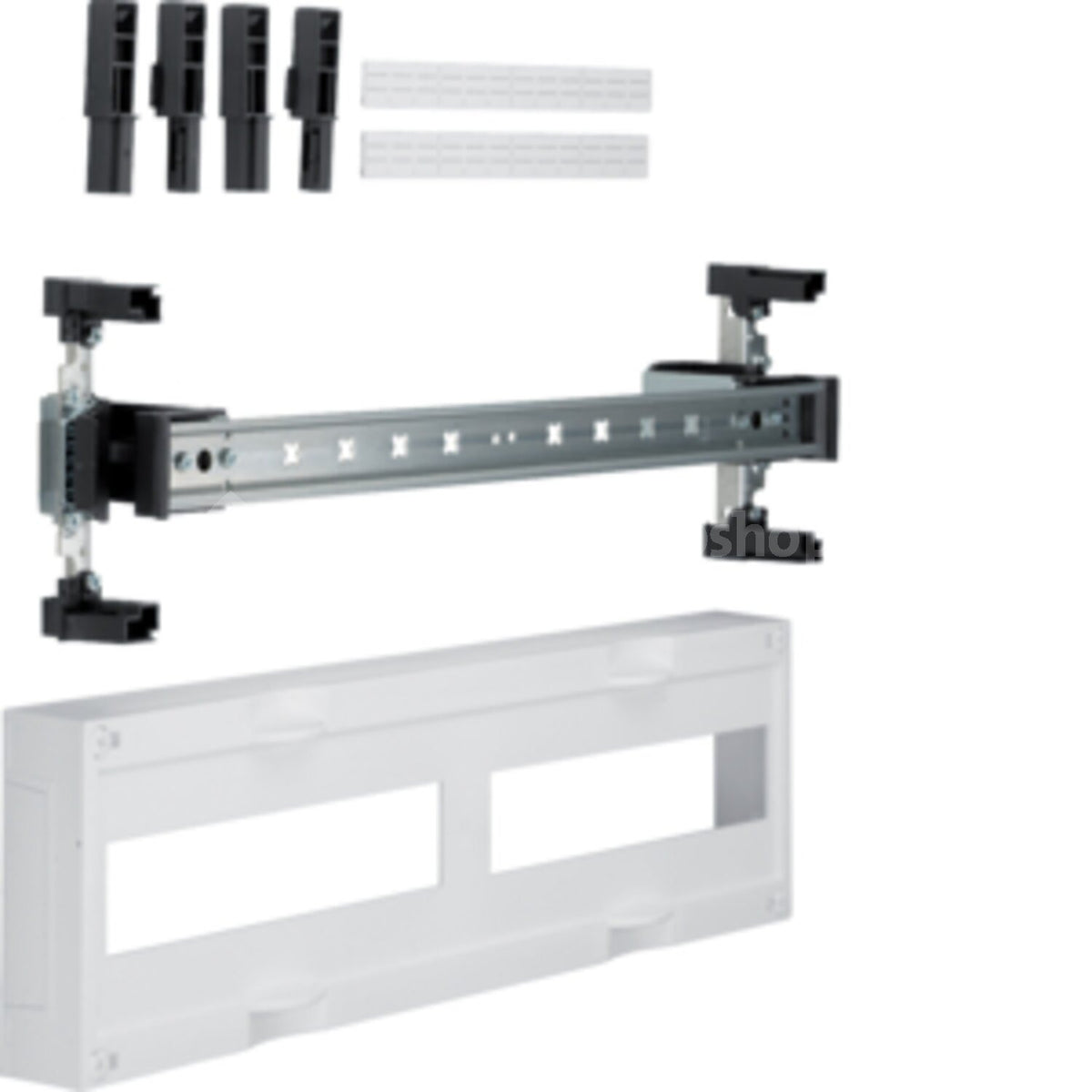 Hager UD12B1 - Module for Horizontal DIN Rail Mounting - Black/White - 500 mm x 125 mm x 150 mm