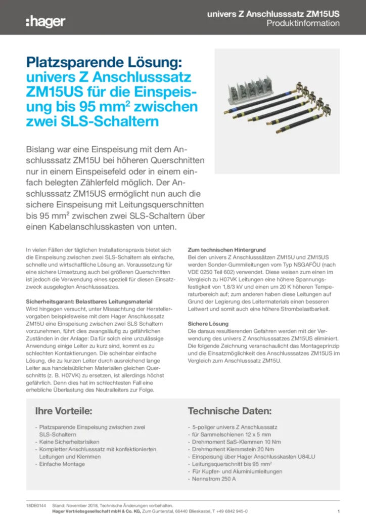 Universal Z 5-Pin Connector Set for SaS 12x5mm (ZM15US)