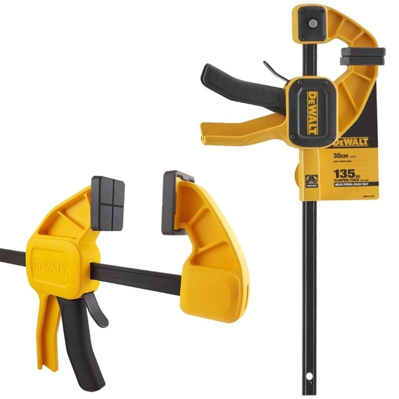 One-handed clamp, large, 300 mm (30.50 cm) (12"), 135 kg clamping force, DWHT0-83193, throat depth dimensions (DWHT0-83193)