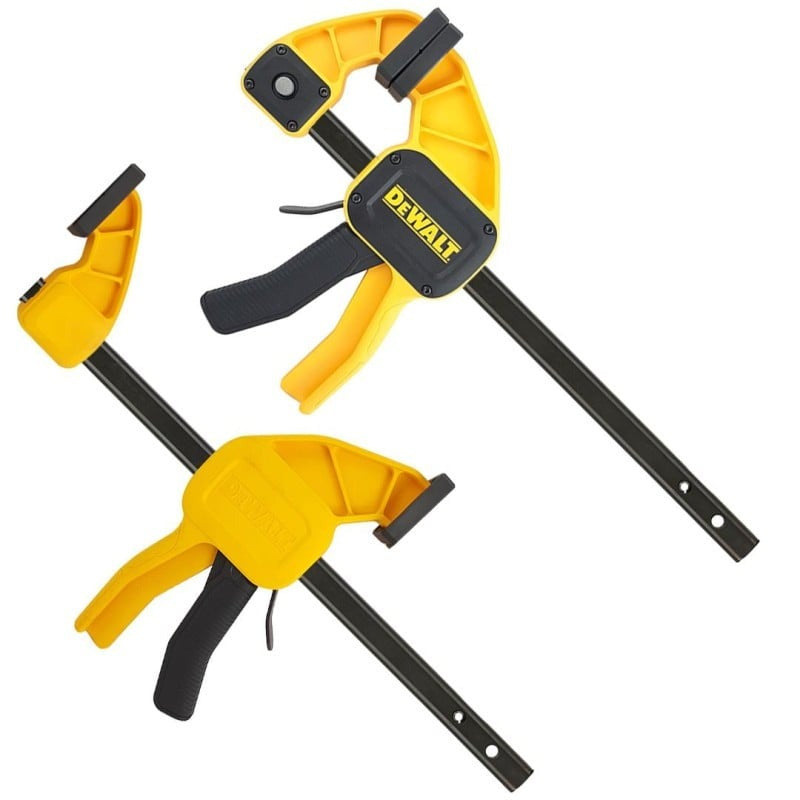 One-handed clamp, large, 300 mm (30.50 cm) (12"), 135 kg clamping force, DWHT0-83193, throat depth dimensions (DWHT0-83193)