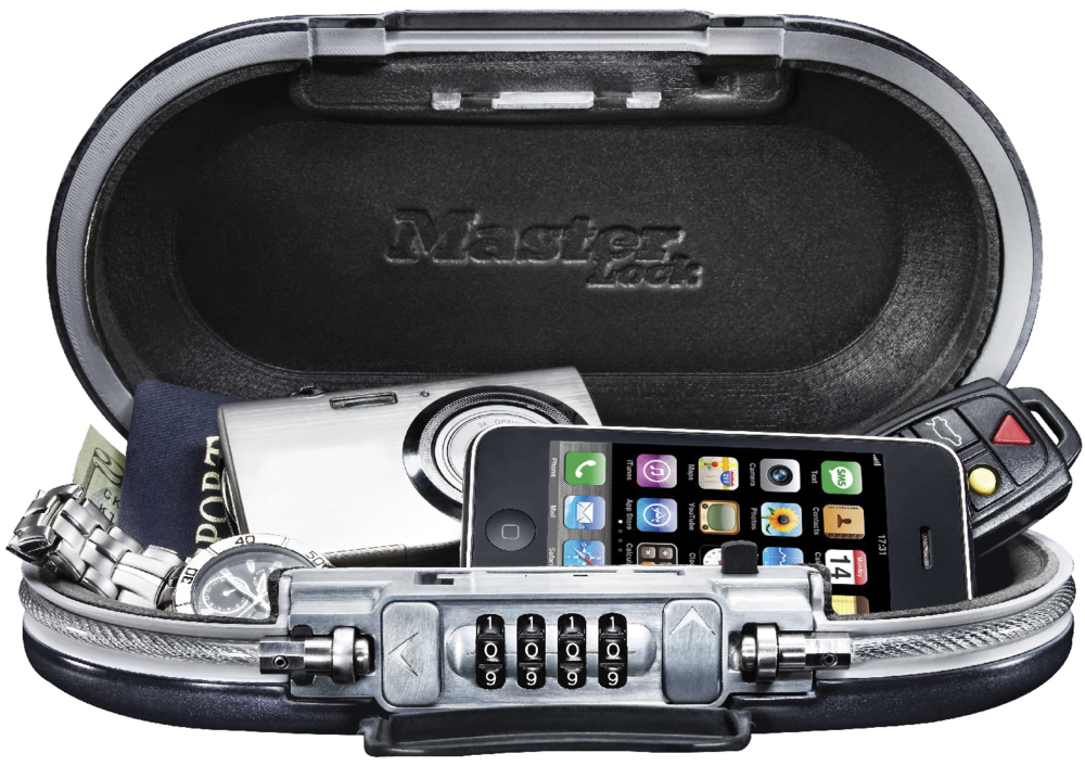 Master Lock Mini Portable Safe with Cable 4-Digit Combination Lock Black 5900EURD
