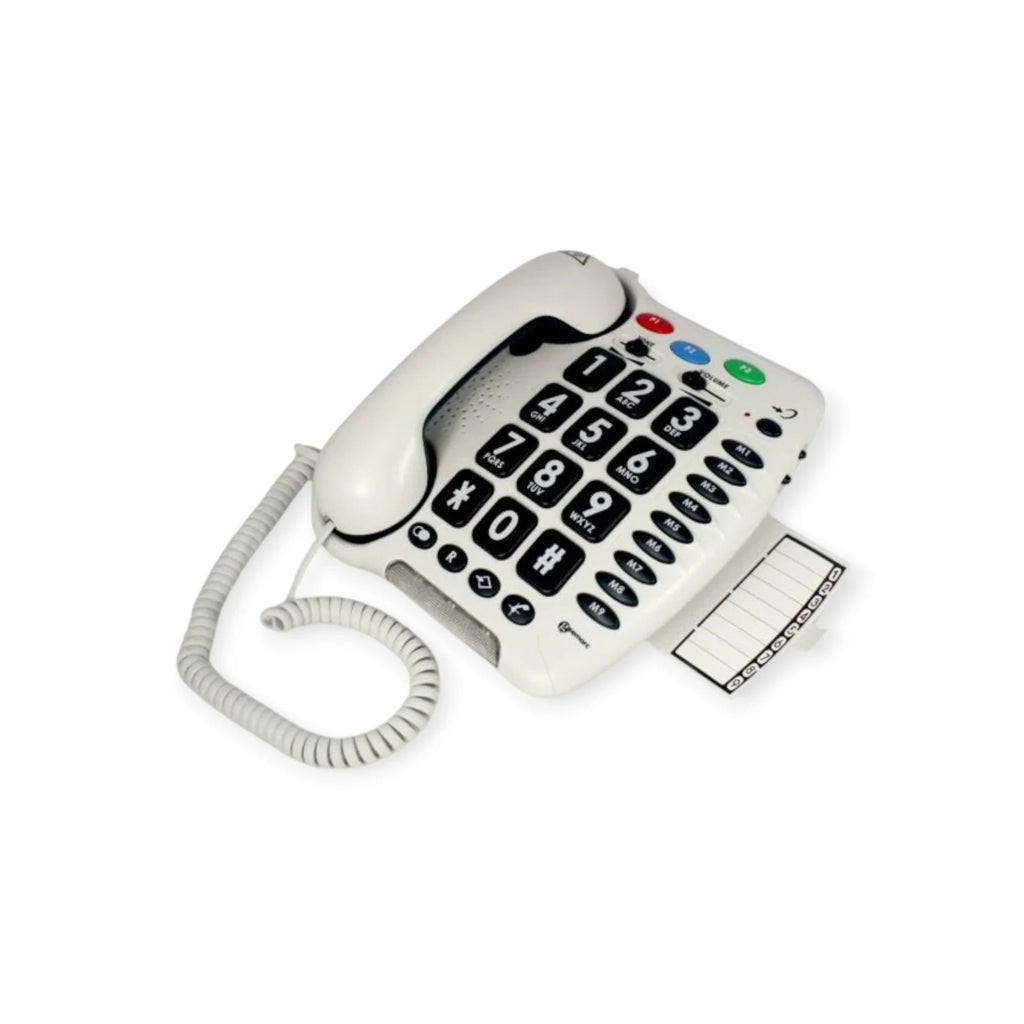 Geemarc CL100 Corded Telephone, Adjustable Volume, 3 Emergency Memories