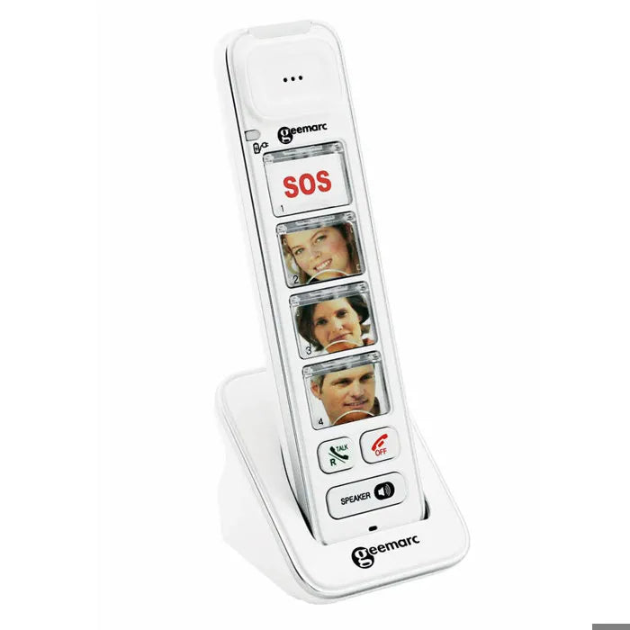 Geemarc AMPLIDECT 295 AD Cordless Phone for Seniors, Illuminated Display, White