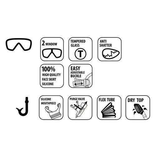 SCHILDKRÖT Snorkel Set Pro Palau, 2-Piece, Dark Blue