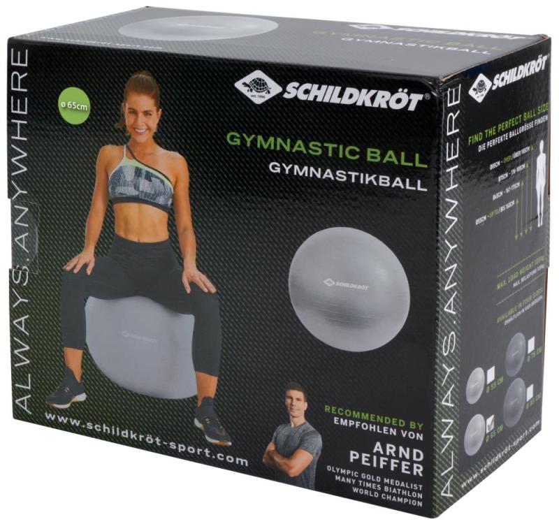 SCHILDKRÖT Gymnastics Ball - 650 mm - Silver - Anti-Burst Quality