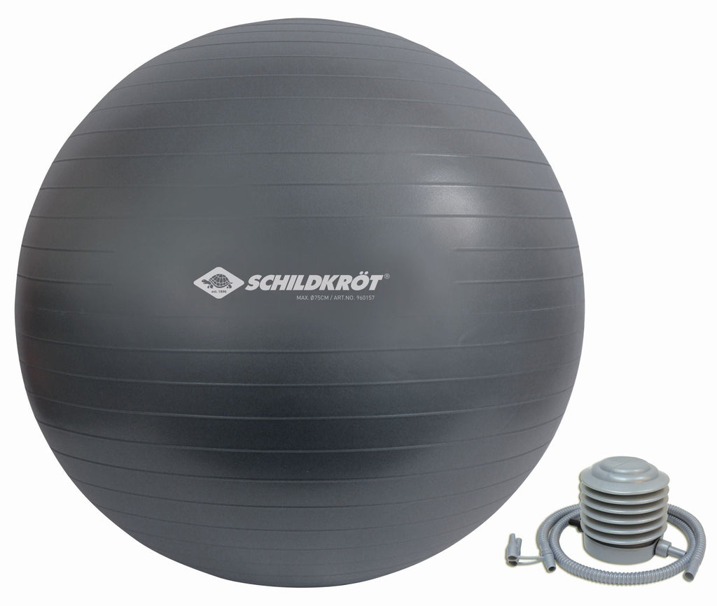 SCHILDKRÖT Gymnastics Ball, Diameter: 750 mm, Anthracite, versatile training device, robust, anti-burst quality, - 1 piece (960157)