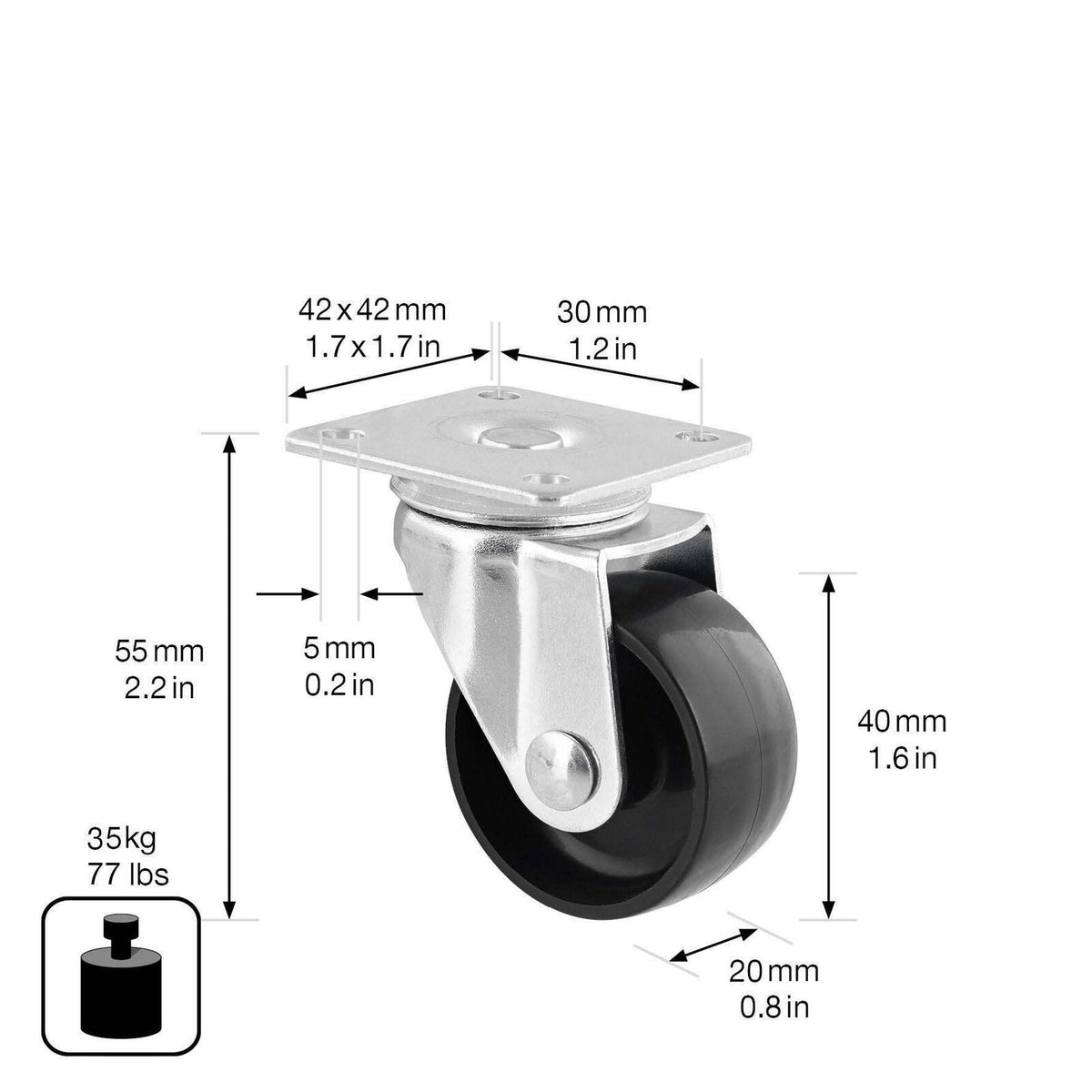 WAGNER design yourself casters for cabinets and shelves RO 2121,8 pcs. (2212100)