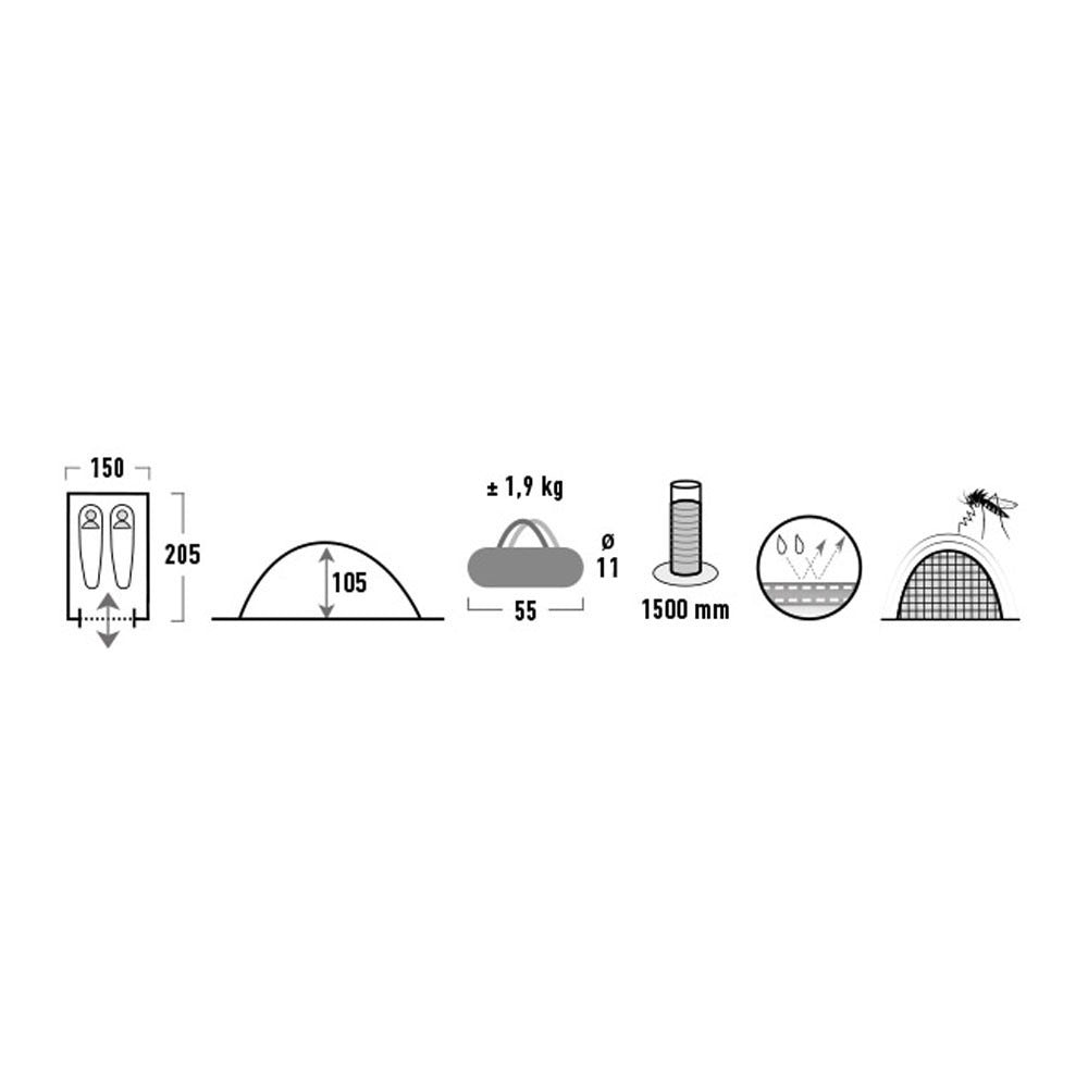 High Peak Monodome Blue  Grey Dome/Igloo tent 10159