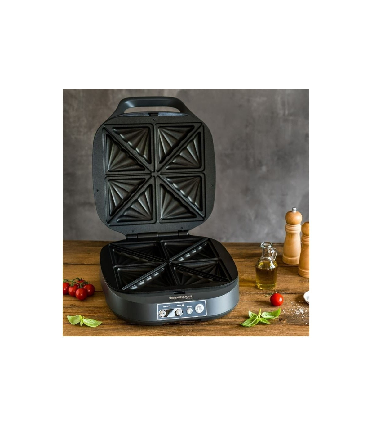 Rommelsbacher ST1800 Sandwich Maker for 4 Large Sandwiches 4-slice