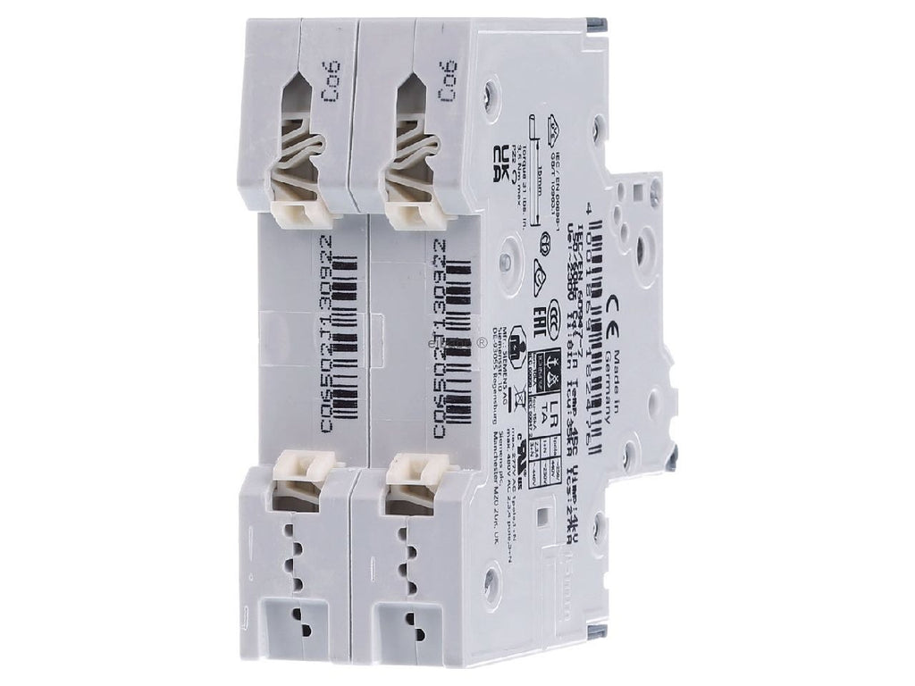 Siemens Sentron Circuit Breaker - 1+N - 6A Curve C - 230V AC - 10kA Breaking Capacity (5SY45067)