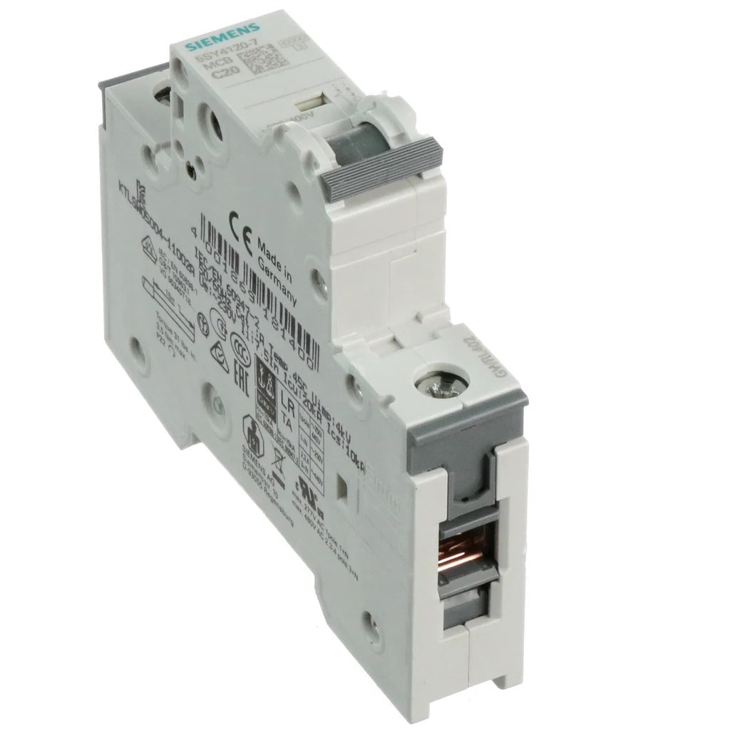 Siemens Miniature Circuit Breaker, All-Current Sensitive, 4 A, 1-Pole, Tripping Characteristic C (5SY5104-7)