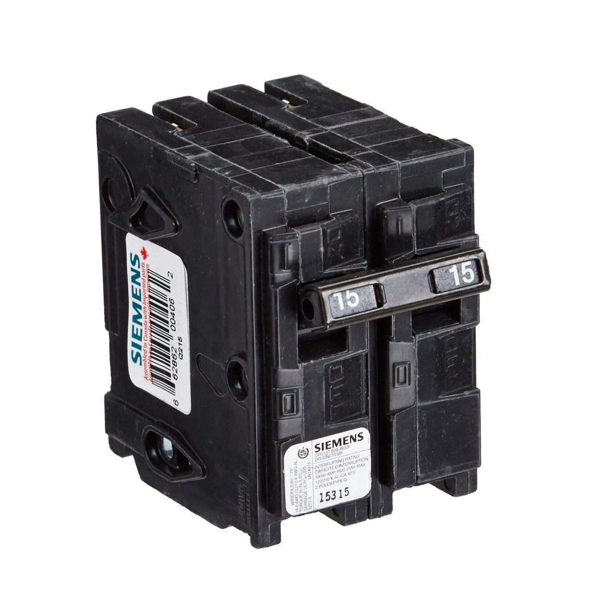Siemens Miniature Circuit Breaker 6 A - 2-Pole - Tripping Characteristic B 5SY5206-6