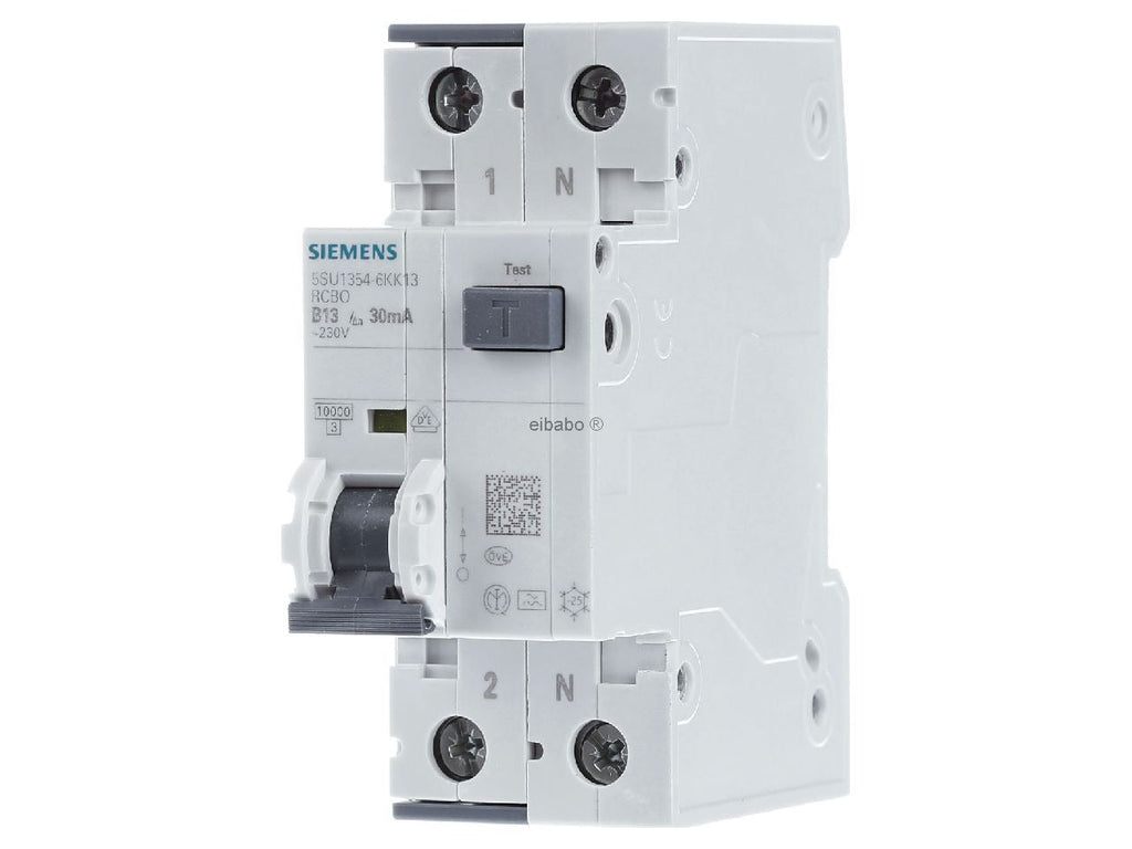 Siemens Residual Current Circuit Breaker 2-Pole 13A 230V (5SU1354-6KK13)