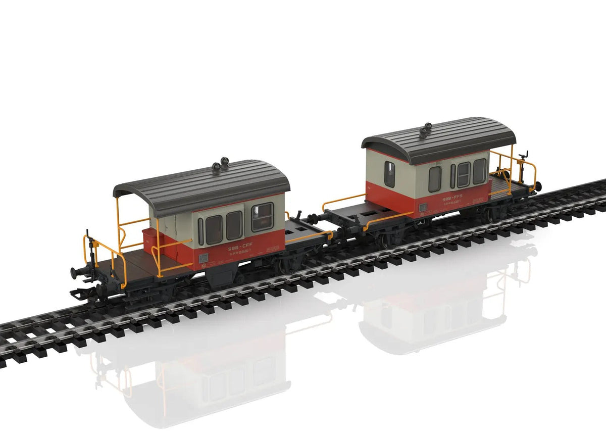 Märklin Db Service Cars, Swiss Federal Railways, Pebble Gray/Blood Orange, Model 1975