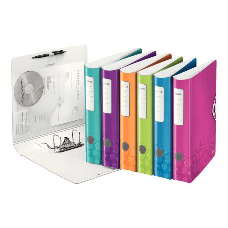 LEITZ Active WOW binder, 180 degrees, 60 mm, assorted colors, DIN A4