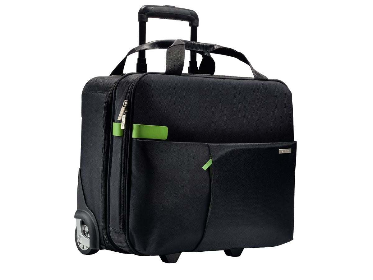 LEITZ Smart Traveller Complete Travel Trolley, Black Polyester, Soft Fleece Lining