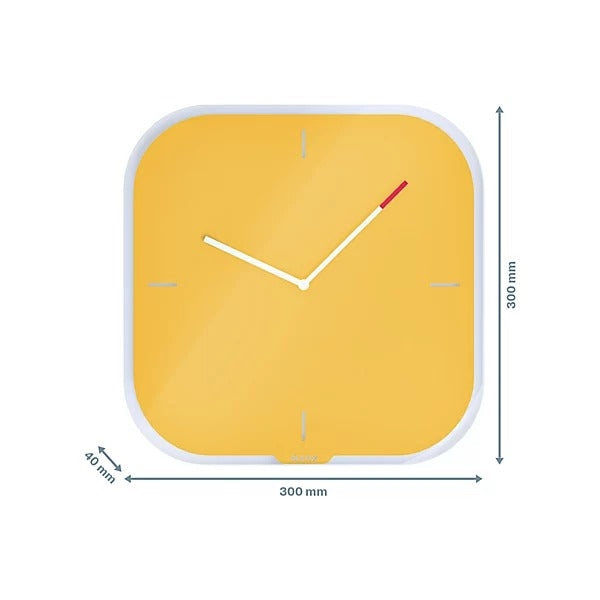 Leitz Cosy Silent Glass Wall Clock - Yellow - 90170019