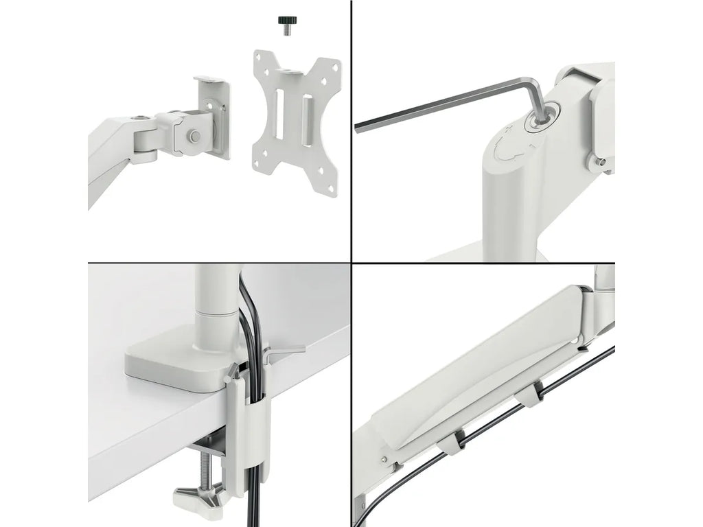 Esselte Leitz Laptop Monitor Mount Ergo 65380085 Light Grey for 1 Monitor and 1 Laptop