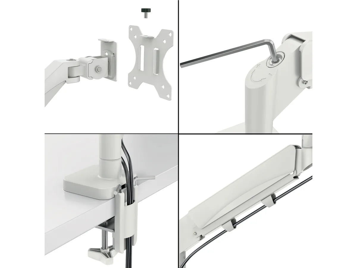 Esselte Leitz Laptop Monitor Mount Ergo 65380085 Light Grey for 1 Monitor and 1 Laptop