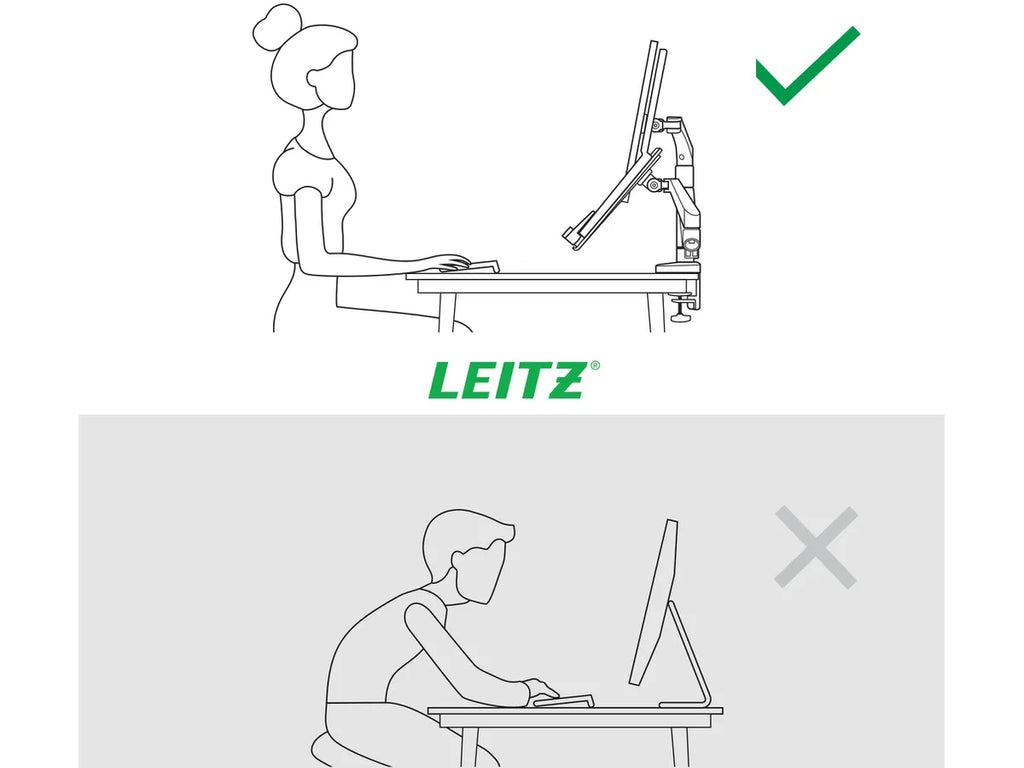 Esselte Leitz Laptop Monitor Mount Ergo 65380085 Light Grey for 1 Monitor and 1 Laptop
