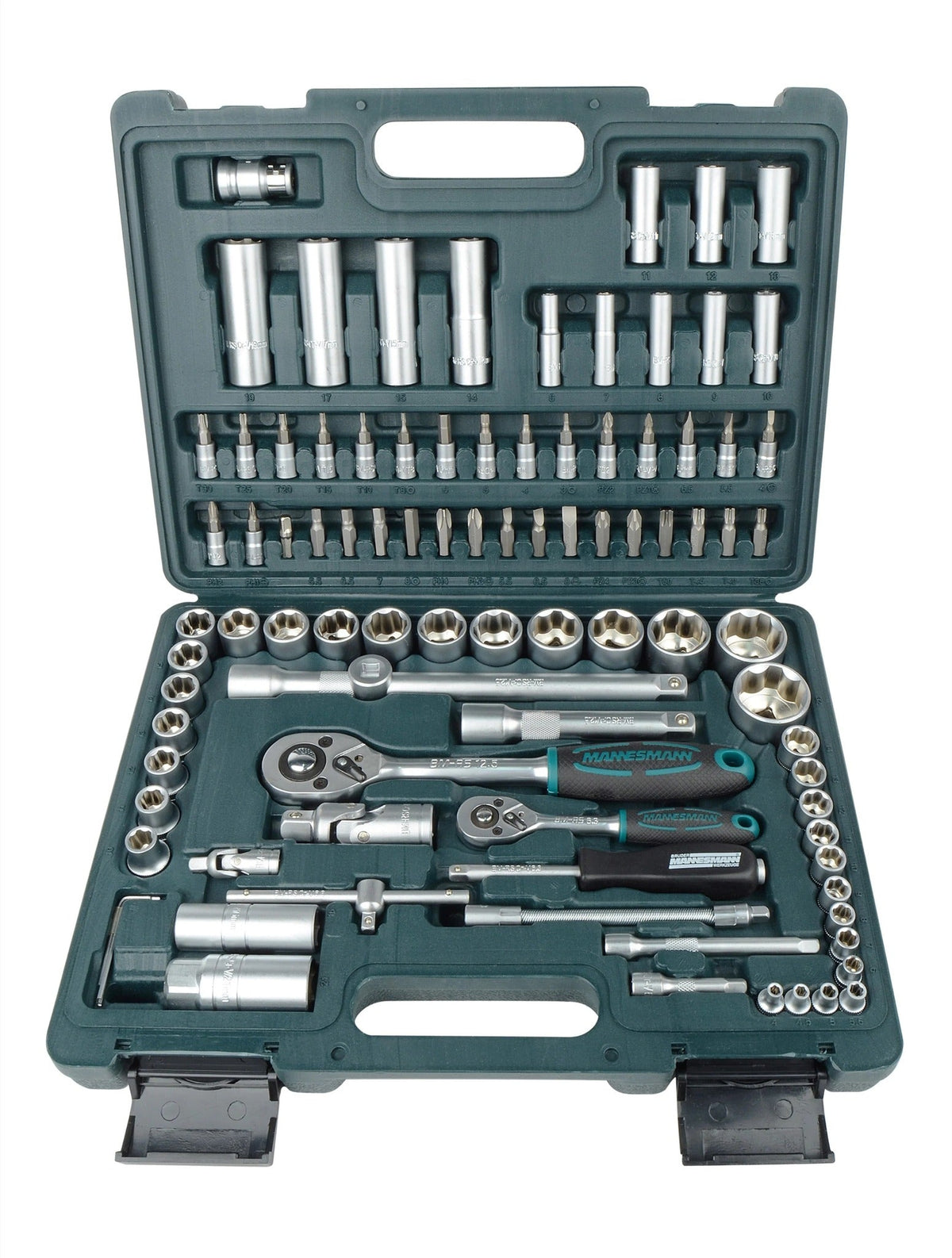 Brüder Mannesmann Socket Wrench Set 94-Piece - 1/4" & 1/2" - 2055-SL