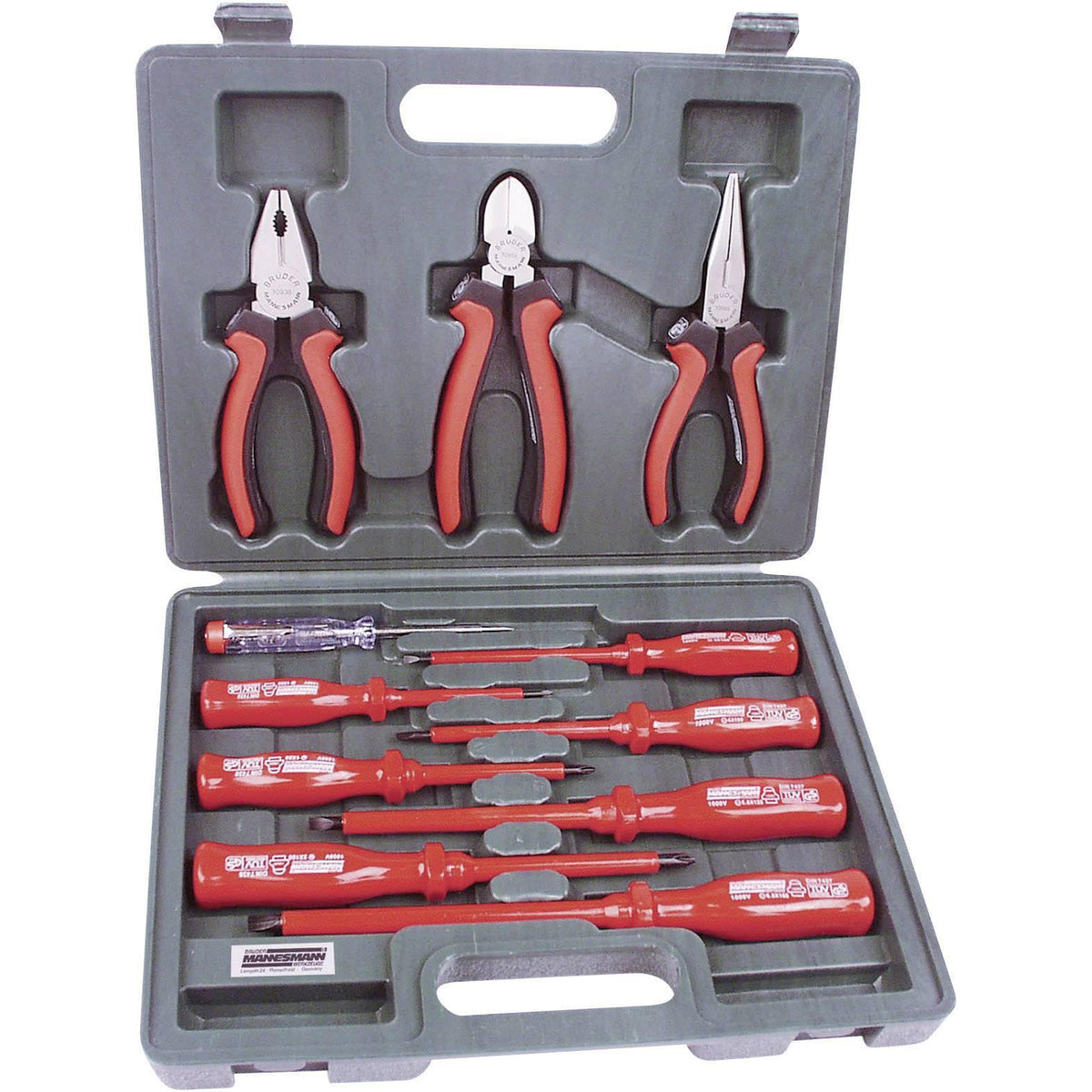 Brüder Mannesmann Electric Screwdriver and Pliers Set 11pcs M11240